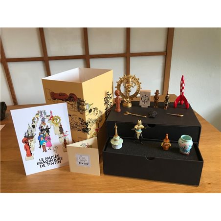 Tintin Figurine Set: Box with 13 figurines of Tintin's Imaginary Museum  (Moulinsart 46530)