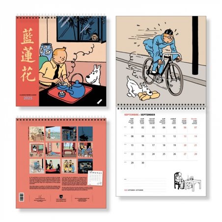 Tintin Calendar 2025, German 30x30cm (Moulinsart 24486)