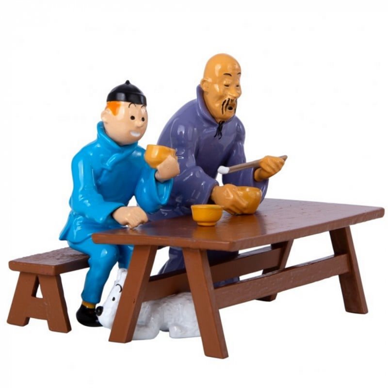 Tintin Figurine: Collectible Tintin and Snowy, the lunch scene (Moulinsart 29264)