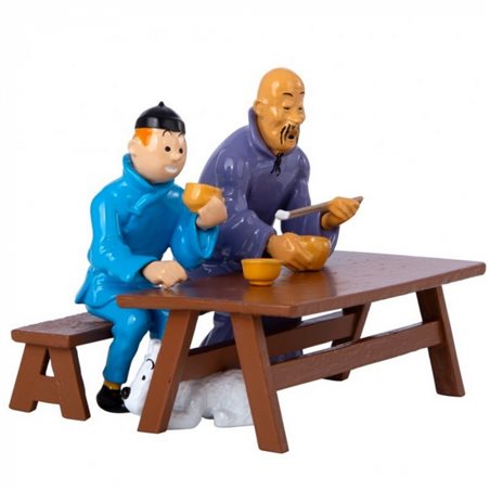 Tintin Figurine: Collectible Tintin and Snowy, the lunch scene (Moulinsart 29264)