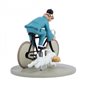 Tintin Statue Resin on a bicycle The Blue Lotus colorized (Moulinsart 42291)