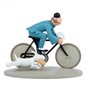 Tintin Statue Resin on a bicycle The Blue Lotus colorized (Moulinsart 42291)